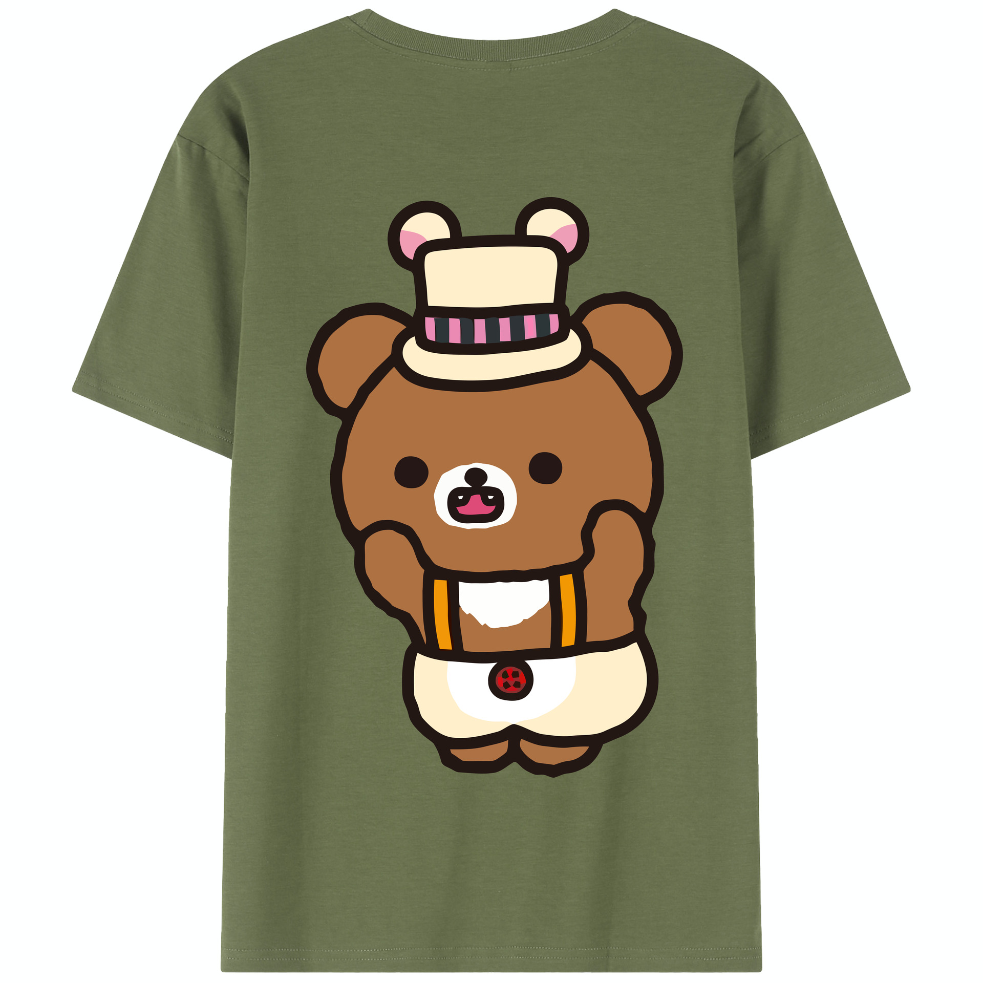 （画像用） リラックマ リラックマ キイロイトリ Rilakkuma Korilakkuma Kiiroitori 綿100％半袖Tシャツ（背面プリント）